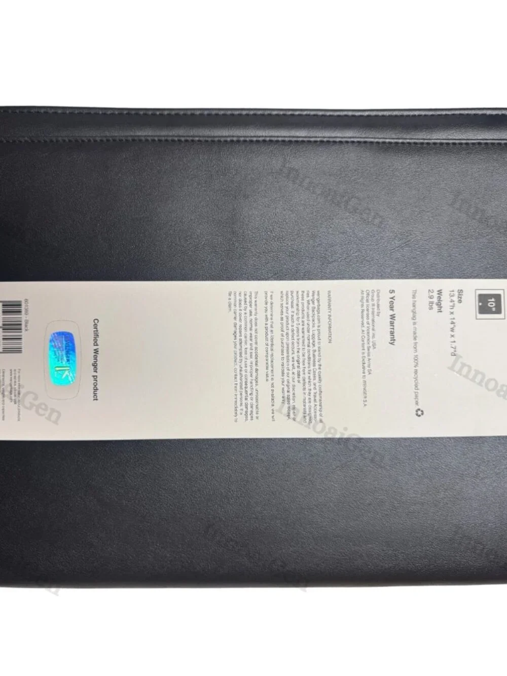 Zippered Presentation Padfolio Envelope with handle Black Cardholder Leather